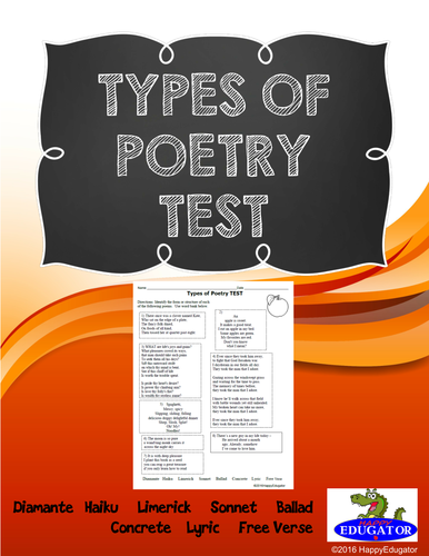 Poetry - Poetry Types TEST