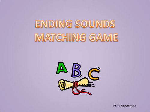 Ending Sounds Matching Game