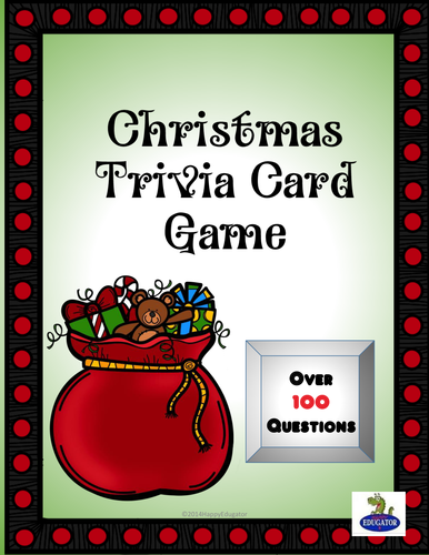 Christmas Activity Christmas Trivia Game