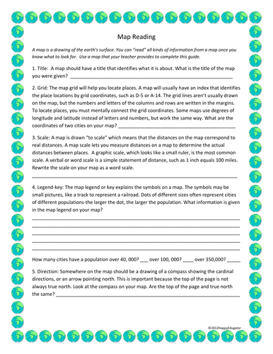 Map Reading Worksheet