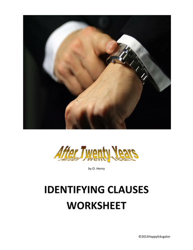 After Twenty Years by O. Henry - Clauses Worksheet