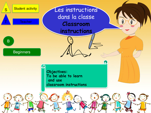 Classroom Instruction in french (NO Prep Lesson + activity) / Instruction dans la classe en francais