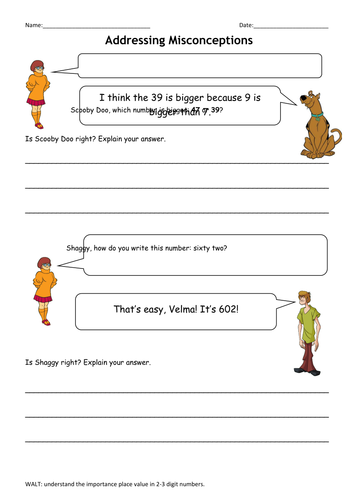 Place Value Misconception Activity