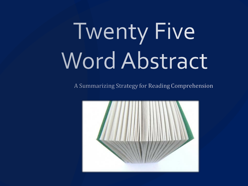 Reading Word Abstract Summarizing Activity