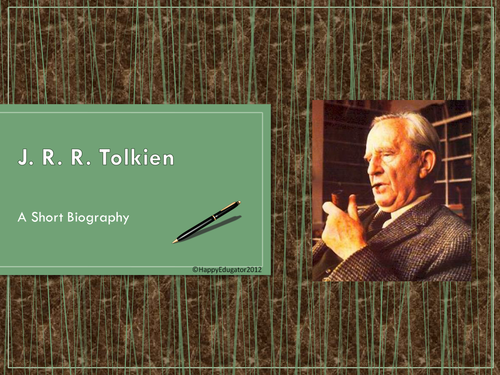 The Hobbit Author JRR Tolkien Biography PowerPoint