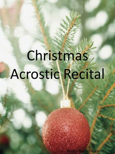 Christmas Music Program Introduction Christmas Acrostic