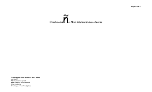 El verbo español-Nivel secundario: Marco teórico