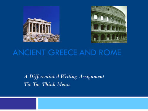 Ancient Greece and Rome Tic Tac Think