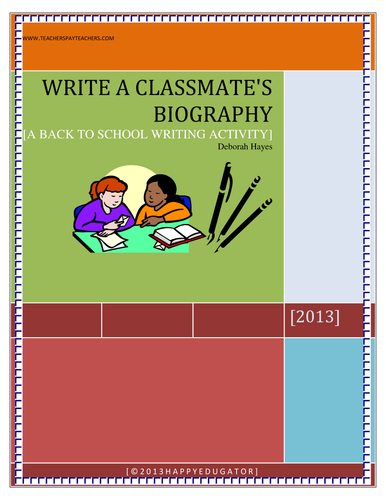 Back to School Write a Classmates Biography Assignment 