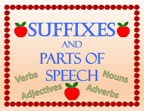 Suffixes for Parts of Speech Posters