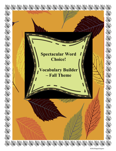 Spectacular Word Choice Vocabulary builder Fall Theme
