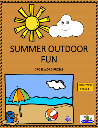 Summer Outdoor Fun Crossword Puzzle Teaching Resources