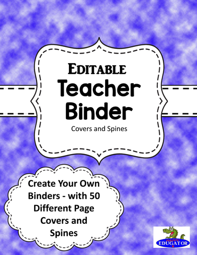 EDITABLE Teacher Binder Covers - Clouds and Sky