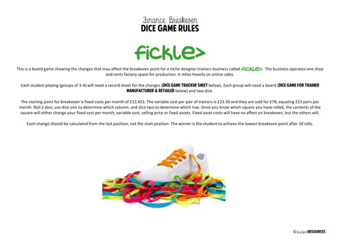 Breakeven - Dice game