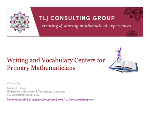 Writing and  Vocabulary Centers for Primary Mathematicians