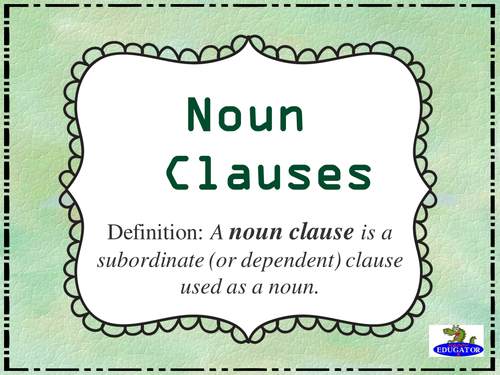 Noun Clauses PowerPoint | Teaching Resources