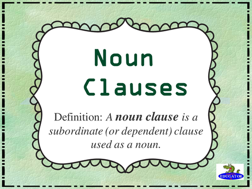 Noun Clauses PowerPoint 