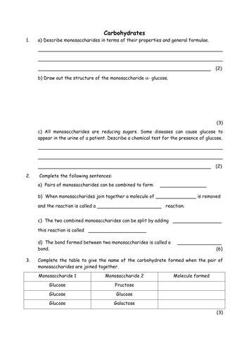 Biology: Biological Molecules Collection for A Level Year 1