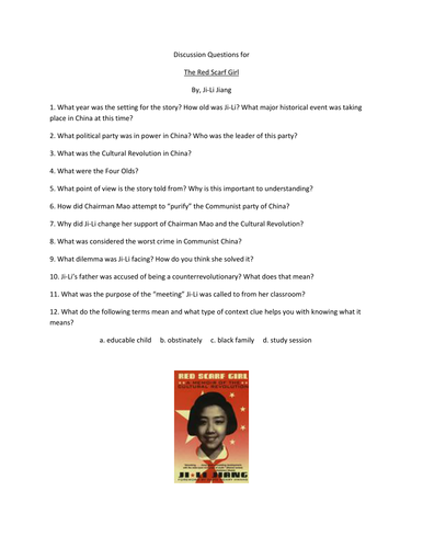 Red Scarf Girl Discussion Questions