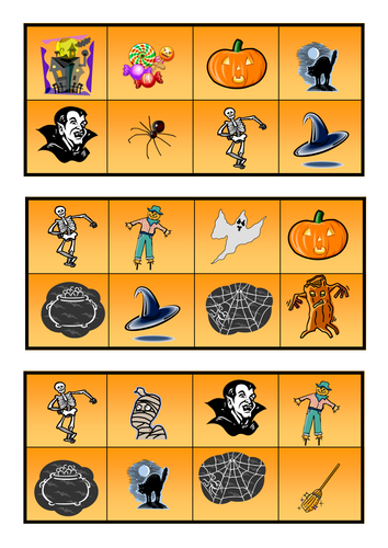 Halloween picture bingo