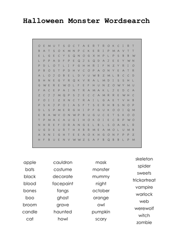 3 Halloween wordsearches 