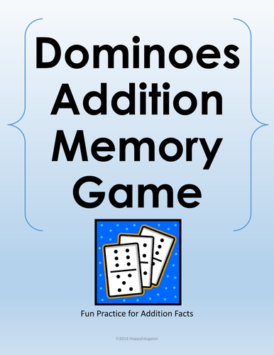 Dominoes Addition Facts Memory Game 