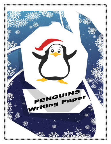 PENGUINS Writing Paper Lined Paper Penguins Theme 