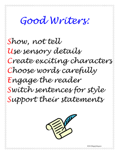 Good Writer's Will Have Success -Traits of Good Writing Posters 