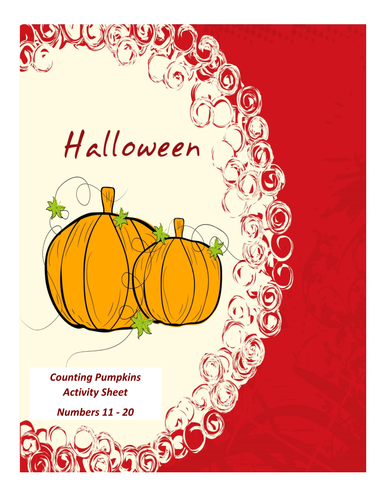 Halloween Counting Pumpkins Activity Sheet Numbers 