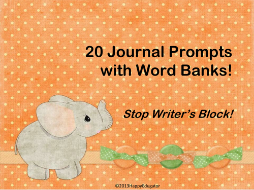 Journal Prompts with Word Banks - Stop Writers Block!  