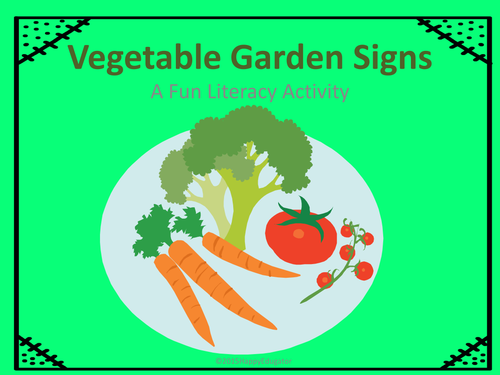 Spring Vegetable Garden Signs - Fun Literacy Activity 