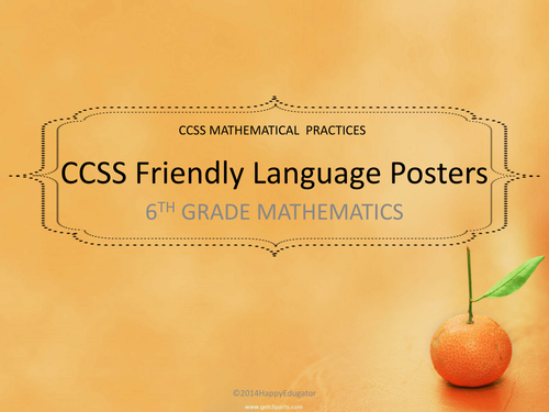 6th, 7th, 8th CCSS Mathematical Practice Standards in Kid Friendly Language 