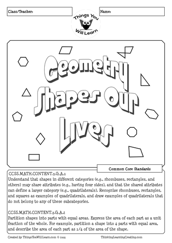 geometry 2d shapes worksheet teaching resources