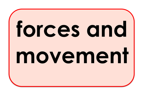 Forces and Movement - Science keyword activities, resources and displays