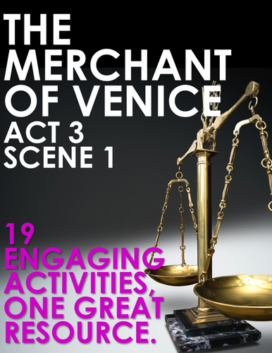 The Merchant of Venice Act 3 Scene 1 Choice Menu With 19 Engaging Activities