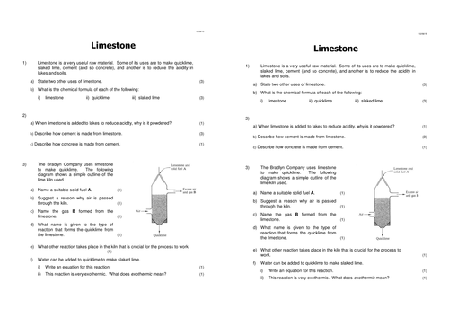 Uses of Limestone, Limestone and Building Materials, Lesson 1 (AQA 1.2.1) Complete lesson.