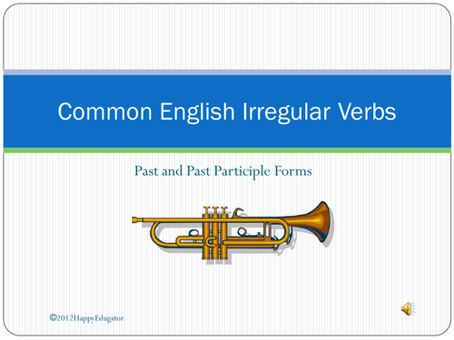 Irregular Verbs Common in English Powerpoint