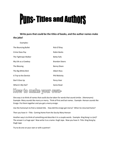 Making Puns Using Book Titles and Authors