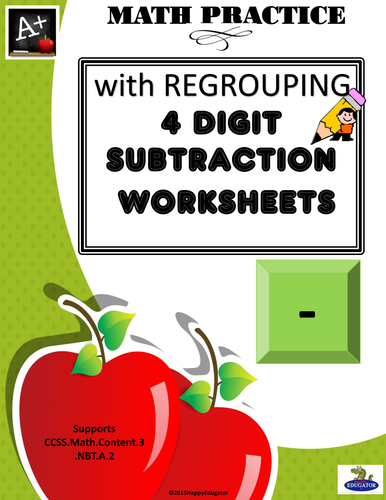 4 Digit Subtraction with Regrouping US Version