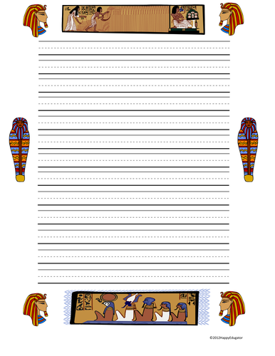 Writing Paper - Lined Paper - Egyptian Theme