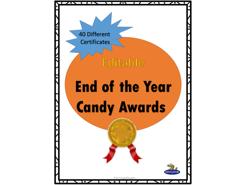 End of Year Candy Awards Editable 