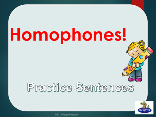 Homophones Interactive PowerPoint