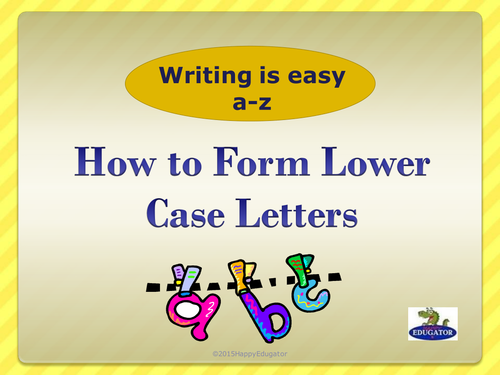 Handwriting - How to Write Lower Case Letters Animated PowerPoint