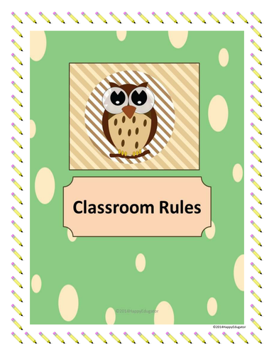 Classroom Rules Sign or Handout 