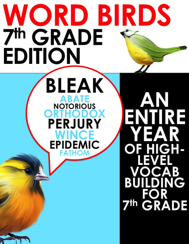 Word Birds Word of the Week Year 7 High-Level Vocabulary Builder: 40 Lessons!