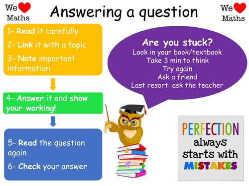 Top tips to answer a Maths question display