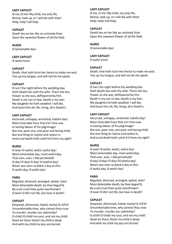 Romeo and Juliet SOW