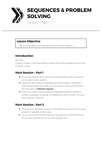 Sequences & Problem Solving - Complete Lesson