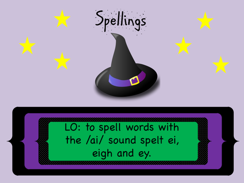 Grade 3 and 4 Spellings: Words with the ay sound spelt ei, eigh, ey.