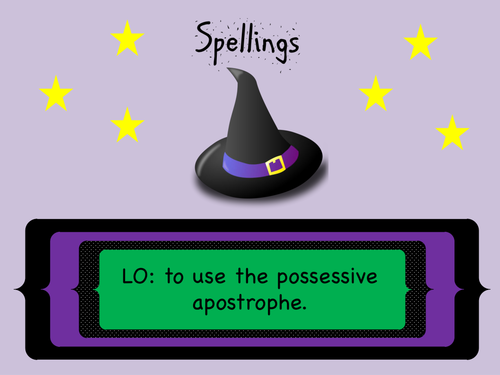 Grade 3 and 4 Spellings/ Grammar: Possessive Apostrophe with (regular) plural words.